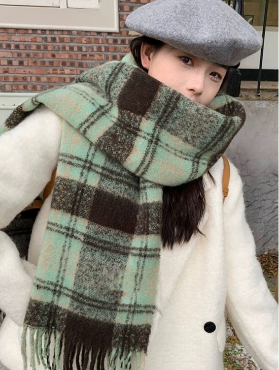 English Style Plaid Fashion Blanket Scarf